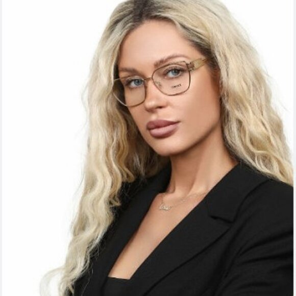 Versace VE1301 1000 Eyeglasses Silver 55mm Cat Eye Frame - Picture 3 of 11